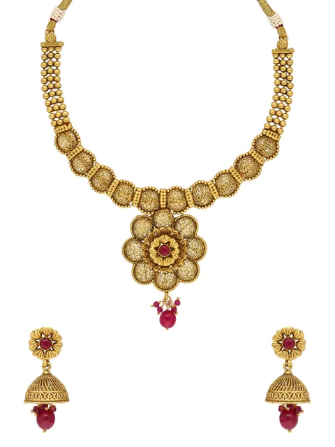 Antique Necklace Set in Rajwadi finish - A2966