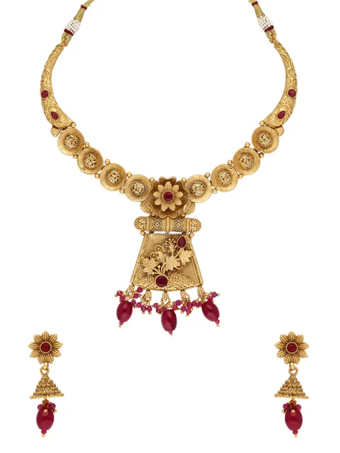 Antique Necklace Set in Rajwadi finish - A3151