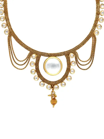 Kundan Necklace Set in Gold finish - A2123