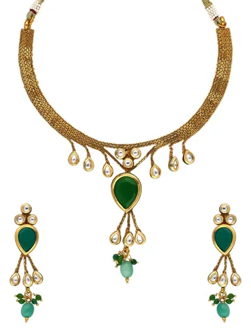 Kundan Necklace Set in Gold finish - A2129