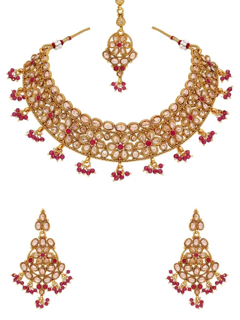 Reverse AD Necklace Set in Gold finish - A2785