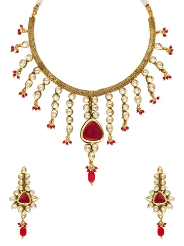 Kundan Necklace Set in Gold finish - A2124