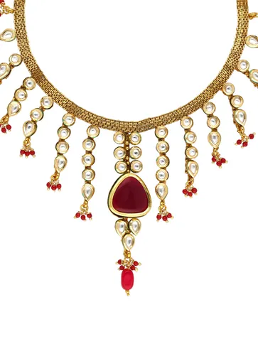 Kundan Necklace Set in Gold finish - A2124