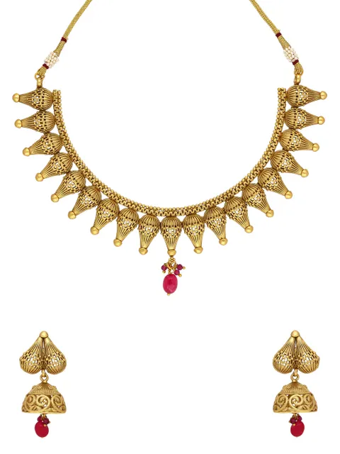 Antique Necklace Set in Rajwadi finish - A3097