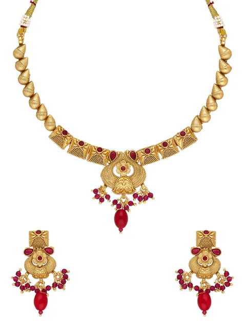 Antique Necklace Set in Rajwadi finish - A3198