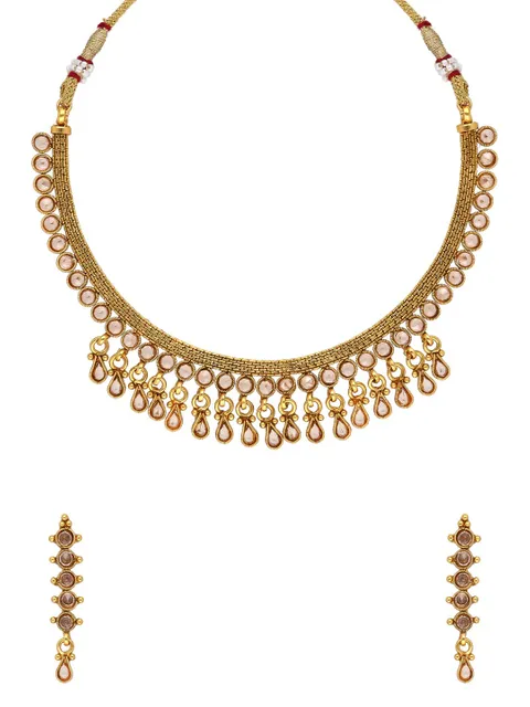 Reverse AD Necklace Set in Gold finish - A2418