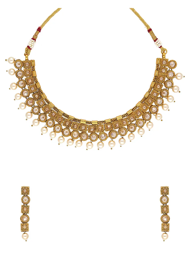 Reverse AD Necklace Set in Gold finish - A2620