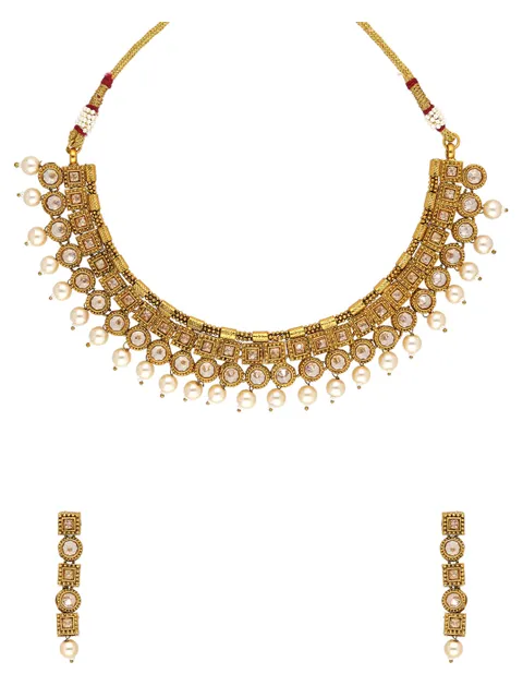 Reverse AD Necklace Set in Gold finish - A2620