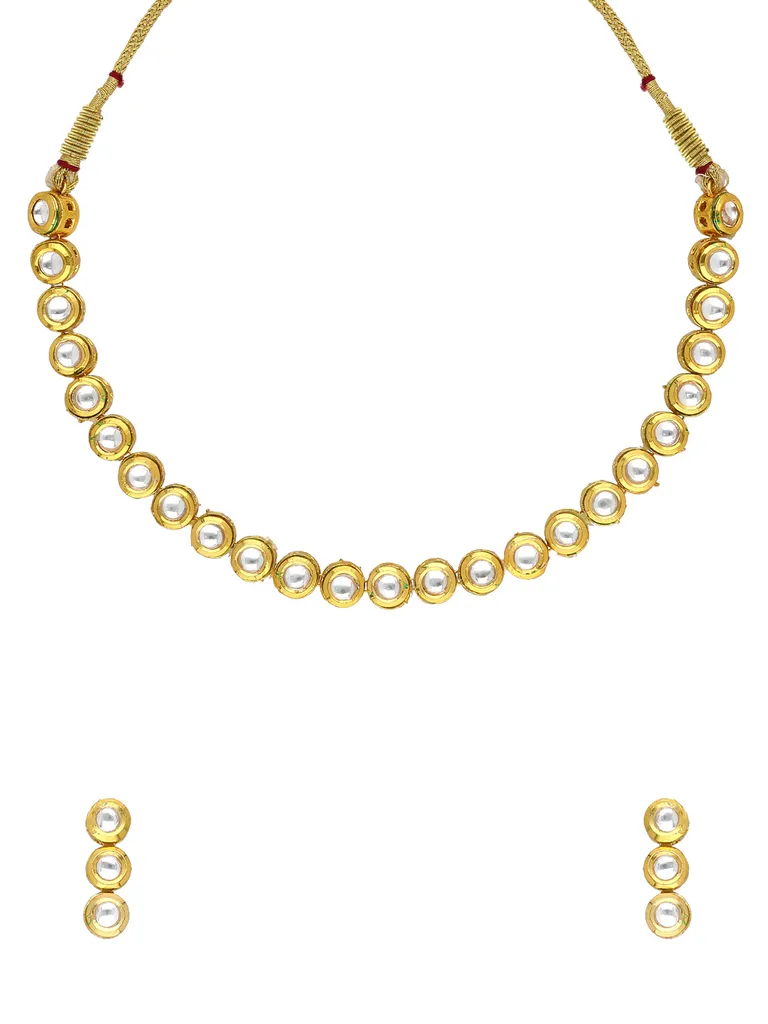 Kundan Necklace Set in Gold finish - A3121