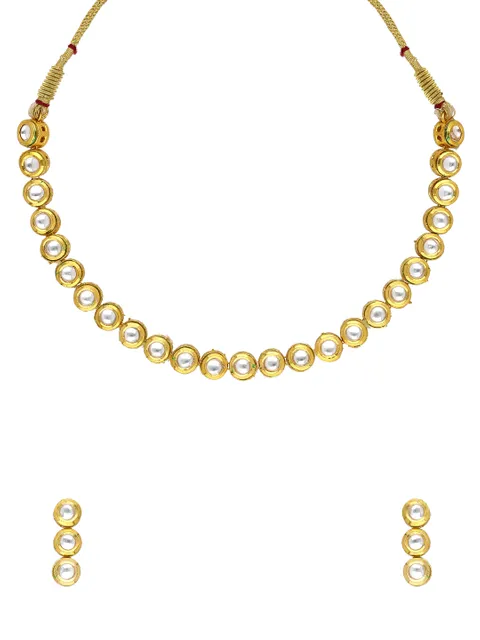 Kundan Necklace Set in Gold finish - A3121