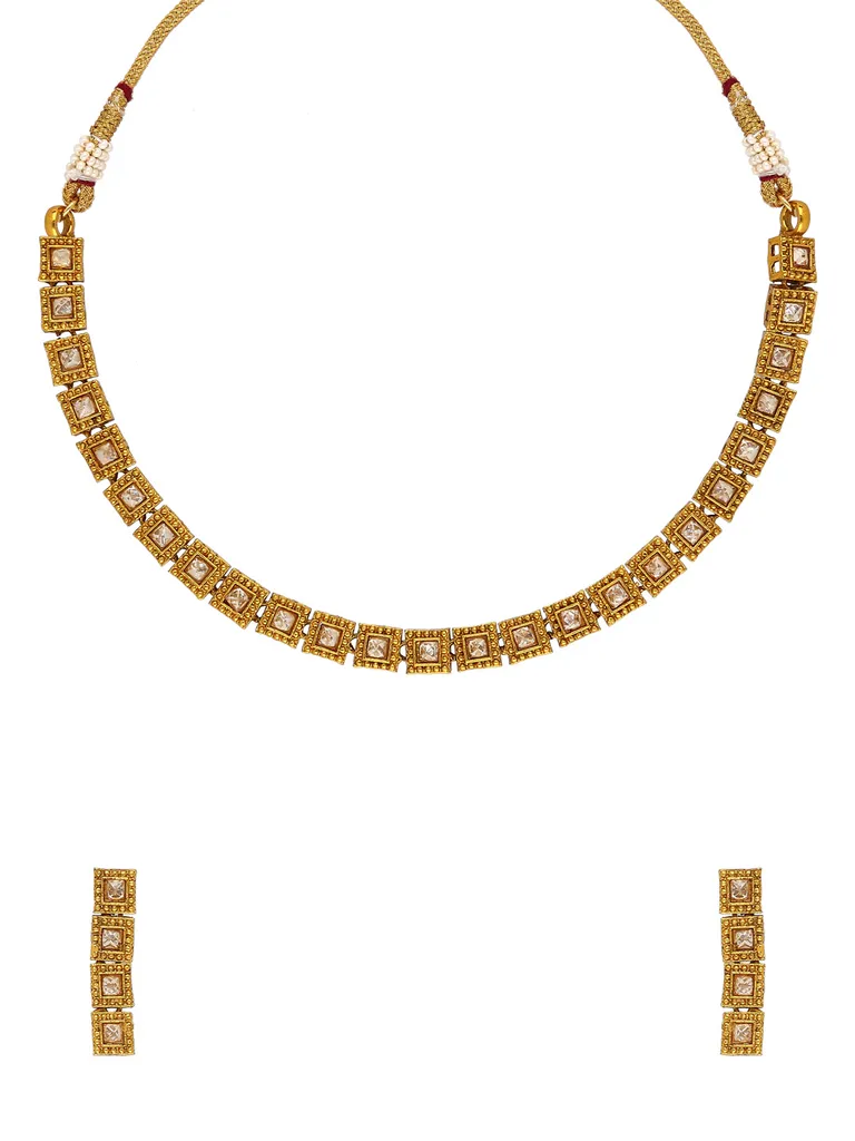 Reverse AD Necklace Set in Gold finish - A2618