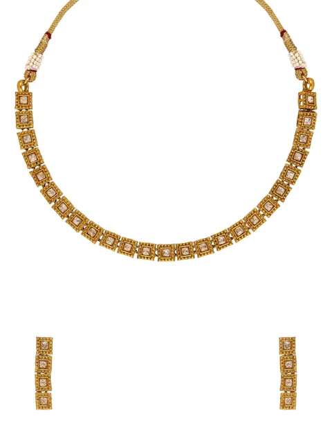 Reverse AD Necklace Set in Gold finish - A2618