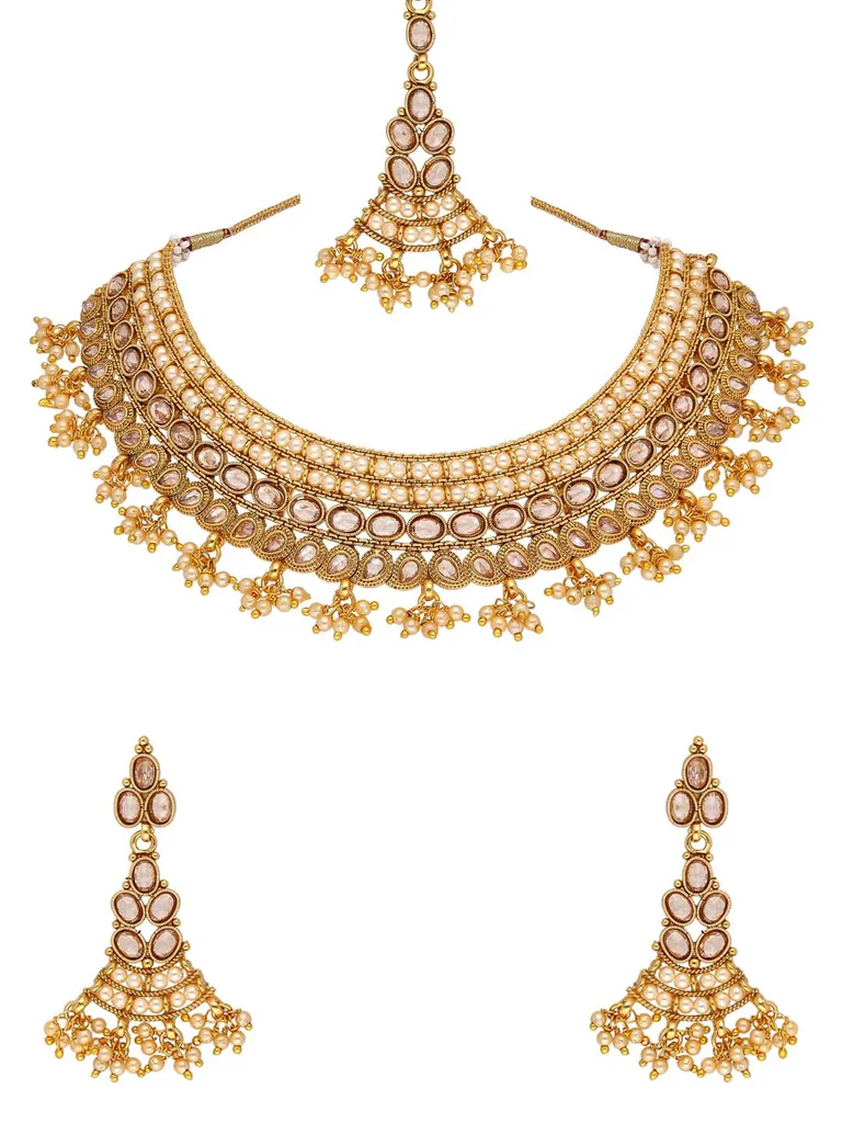 Reverse AD Necklace Set in Gold finish - A2873