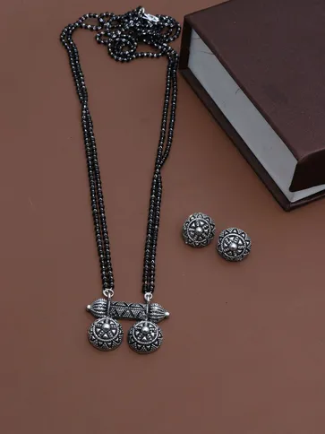 Double Line Mangalsutra in Oxidised Silver finish - M1020