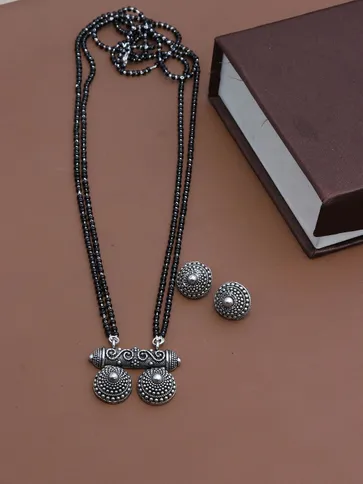 Double Line Mangalsutra in Oxidised Silver finish - M1022