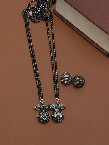 Double Line Mangalsutra in Oxidised Silver finish - M1069