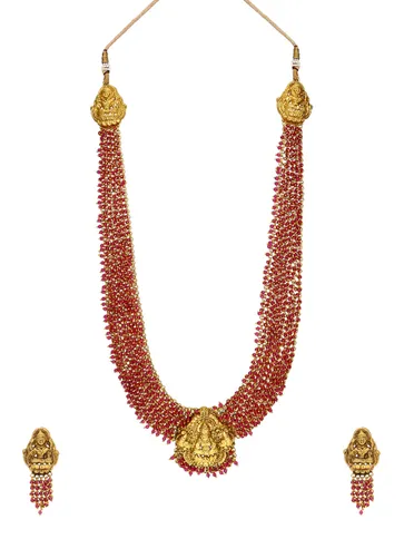 Temple Long Necklace Set in Gold finish - A2832