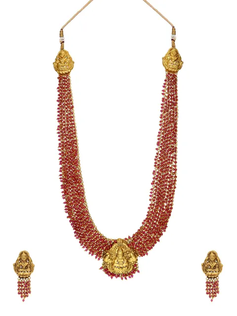 Temple Long Necklace Set in Gold finish - A2832