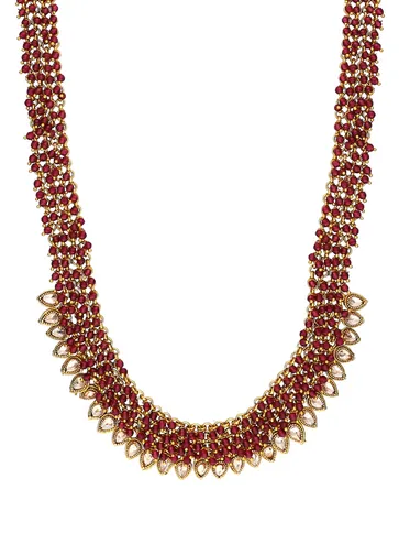 Antique Long Necklace Set in Gold finish - A2733
