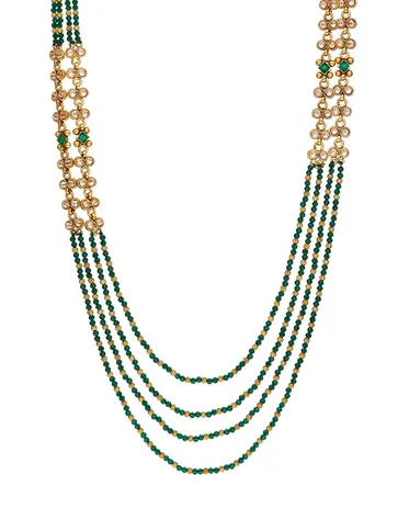 Reverse AD Long Necklace Set in Gold finish - A2891