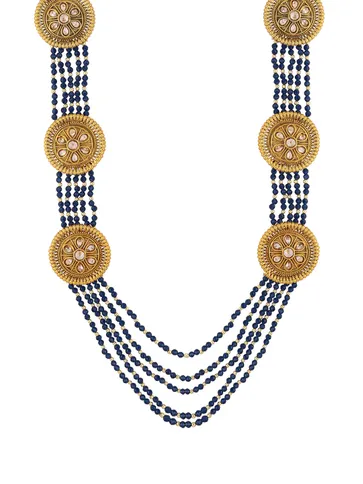 Antique Long Necklace Set in Gold finish - A2729