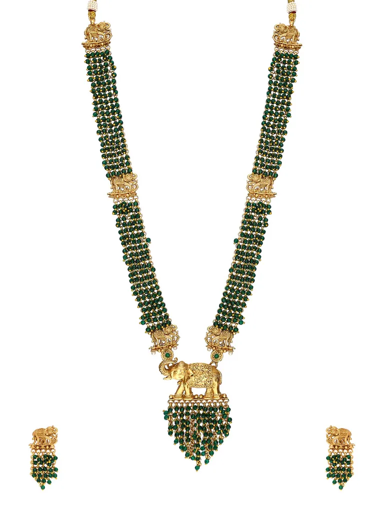 Antique Long Necklace Set in Rajwadi finish - A2874