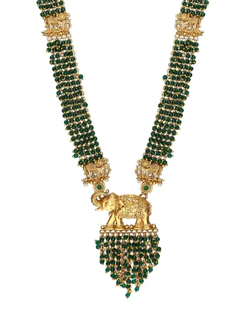 Antique Long Necklace Set in Rajwadi finish - A2874