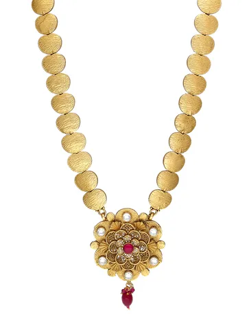Antique Long Necklace Set in Rajwadi finish - A3132