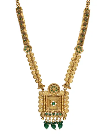 Antique Long Necklace Set in Rajwadi finish - A3165