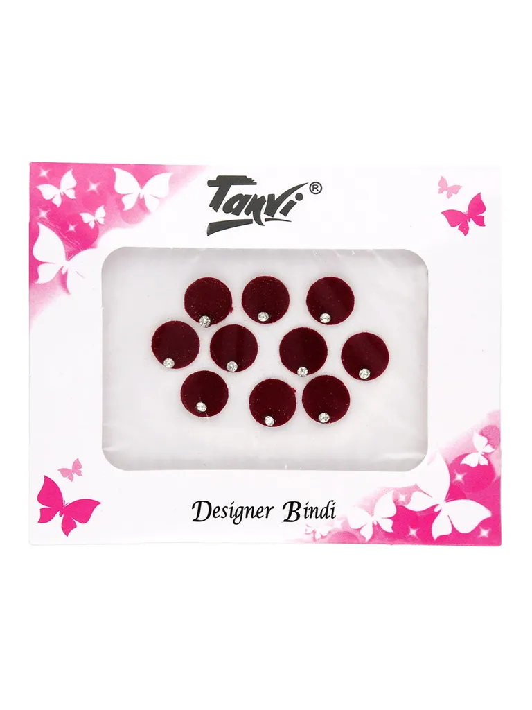 Traditional Bindis in Maroon color - 200MR7-8-9