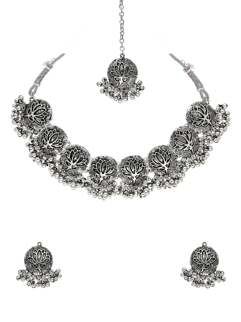 Necklace Set in Oxidised Silver finish - SAP015