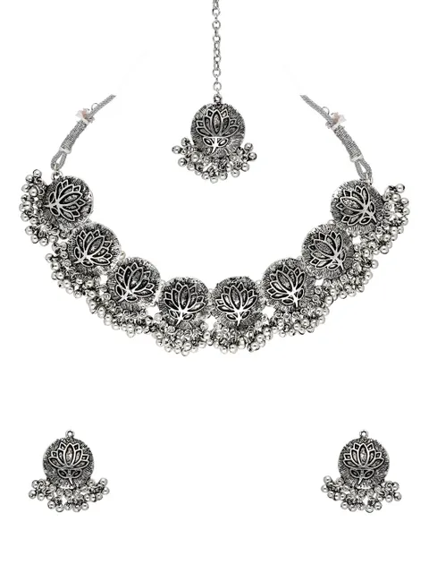Necklace Set in Oxidised Silver finish - SAP015