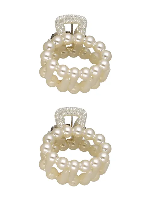 Pearls Butterfly Clip in White color - STN97