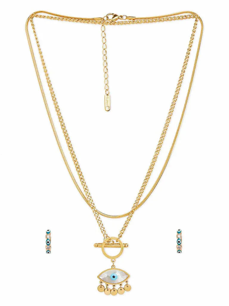 Evil Eye Long Necklace in Gold finish - CNB24380