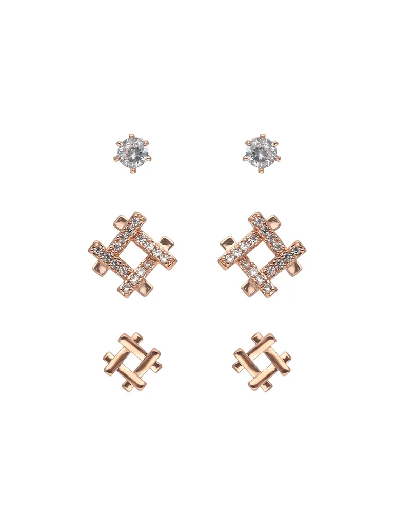 AD / CZ Tops / Studs in Rose Gold finish - CNB29749