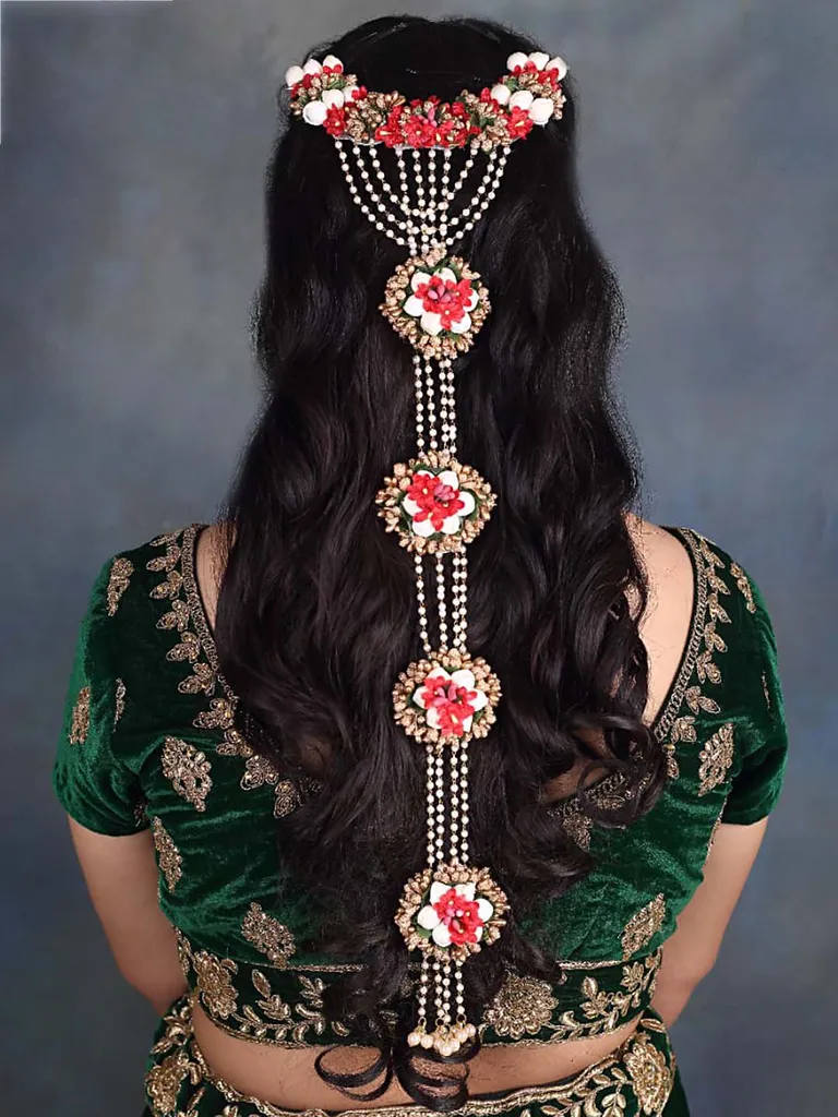 Floral / Flower Choti / Jada in Gold finish - HC124