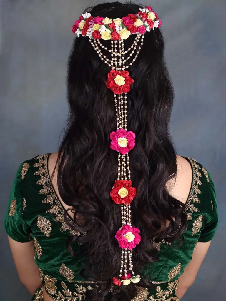 Floral / Flower Choti / Jada in Gold finish - HC130