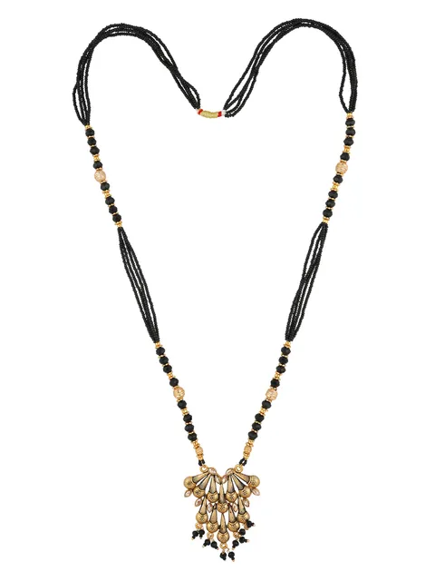 Double Line Mangalsutra in Oxidised Gold finish - B10