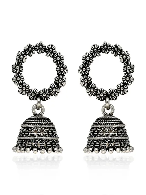 Jhumka Earrings in Oxidised Silver finish - CNB41977