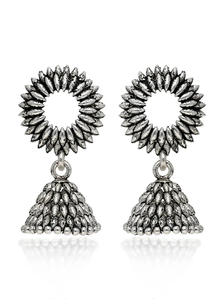 Jhumka Earrings in Oxidised Silver finish - CNB41980