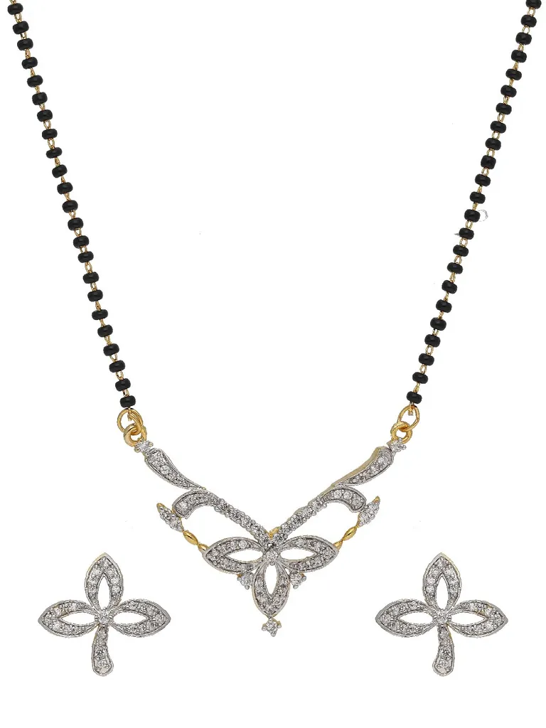AD / CZ Single Line Mangalsutra in Two Tone finish - SKH439