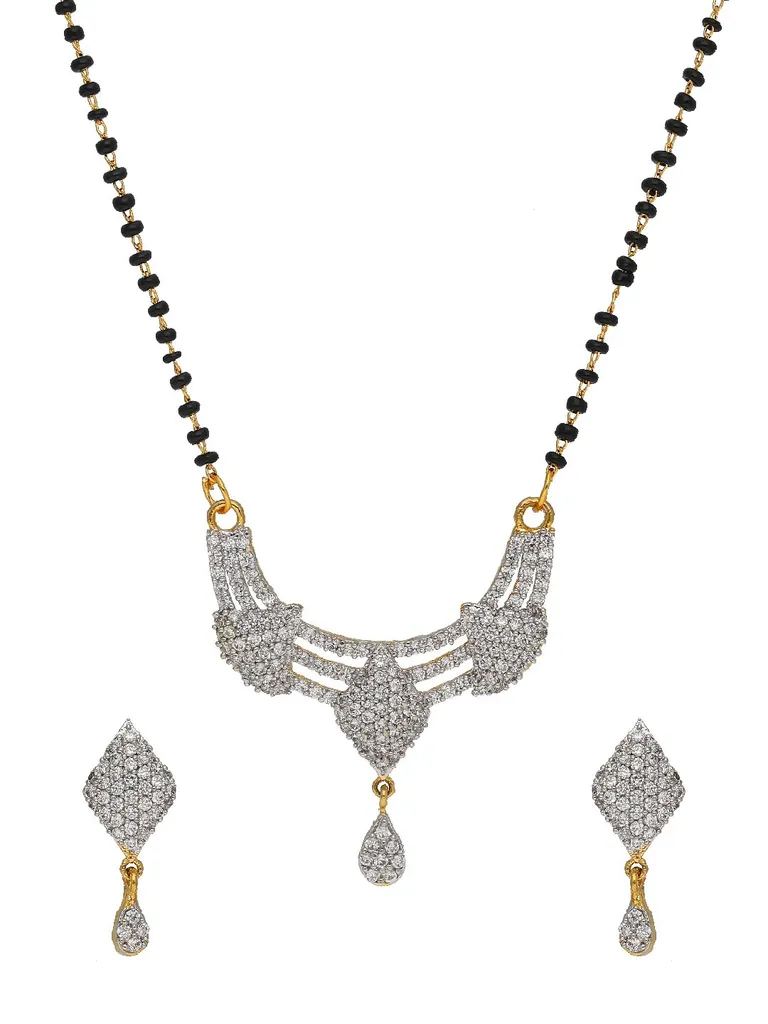 AD / CZ Single Line Mangalsutra in Two Tone finish - SKH450
