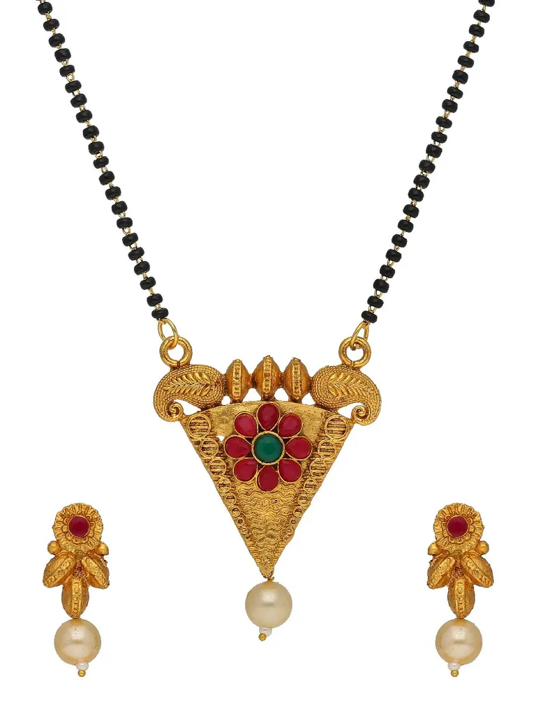 Antique Single Line Mangalsutra in Gold finish - SKH467
