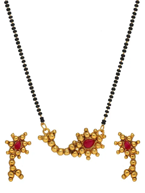 Antique Single Line Mangalsutra in Gold finish - SKH472