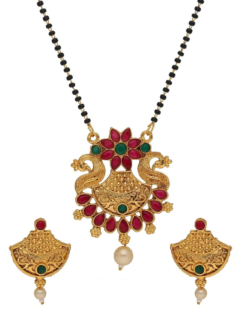 Antique Single Line Mangalsutra in Gold finish - SKH473
