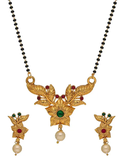 Antique Single Line Mangalsutra in Gold finish - SKH478