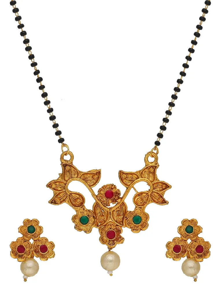 Antique Single Line Mangalsutra in Gold finish - SKH480