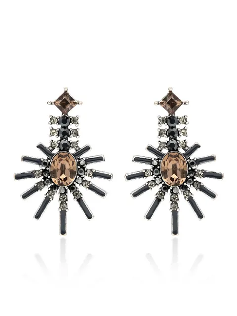 Oxidised Dangler Earrings in LCT/Champagne color - CNB36494