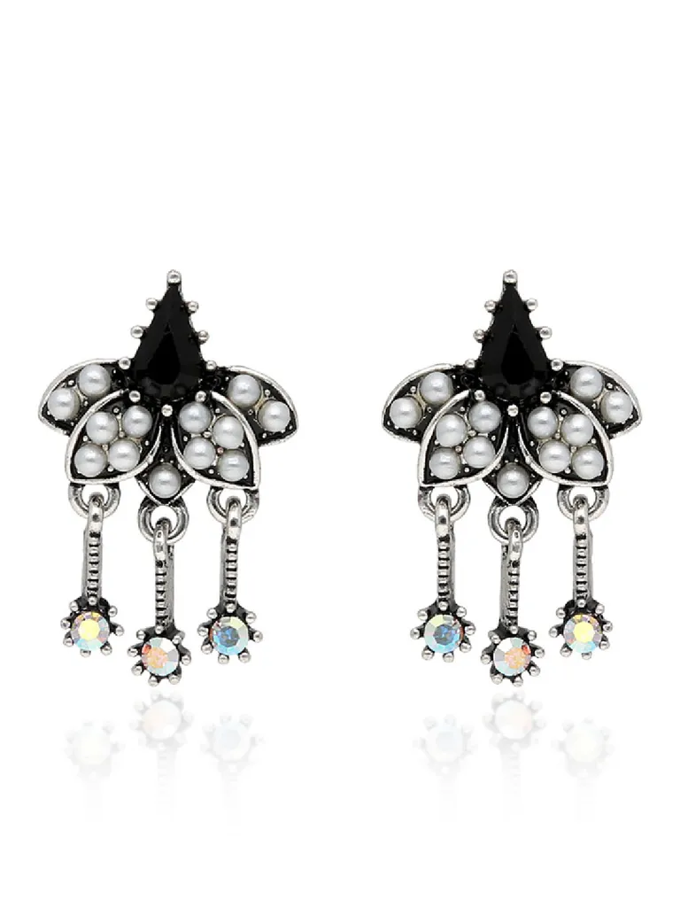 Oxidised Dangler Earrings in Black color - CNB36495