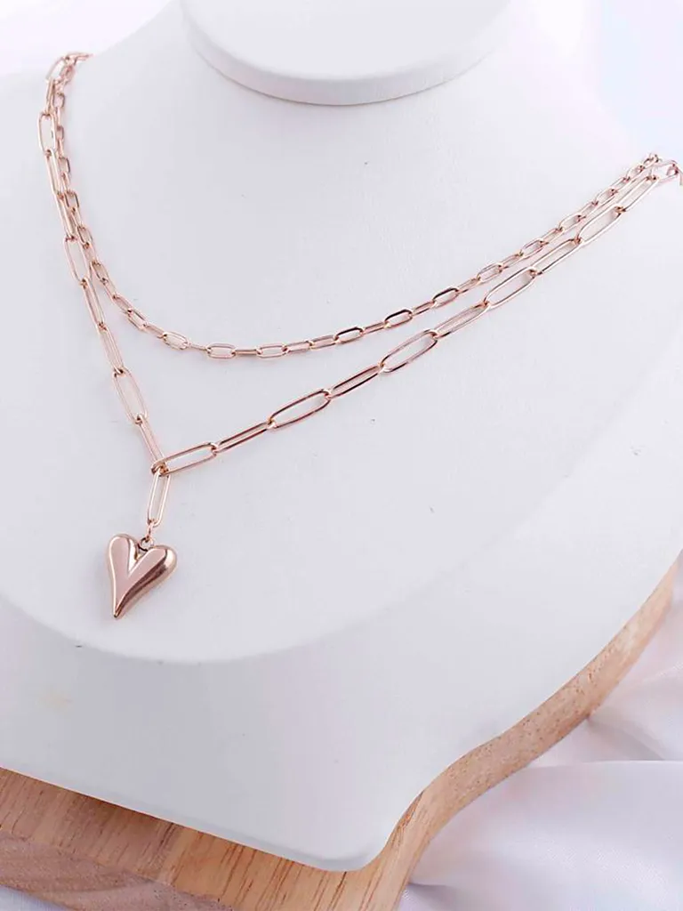 Western Pendant with Chain in Rose Gold finish - CP0761
